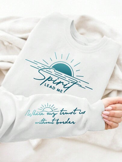Damen Sweatshirt Weich Fließend mit Druck Eveloria