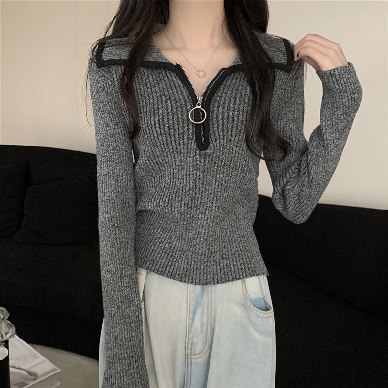 Damen Pullover Rippstruktur Modisch Eveloria