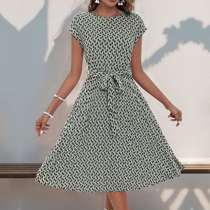 Damen Midikleid Asymmetrisch Dekorativer Bindegürtel Eveloria