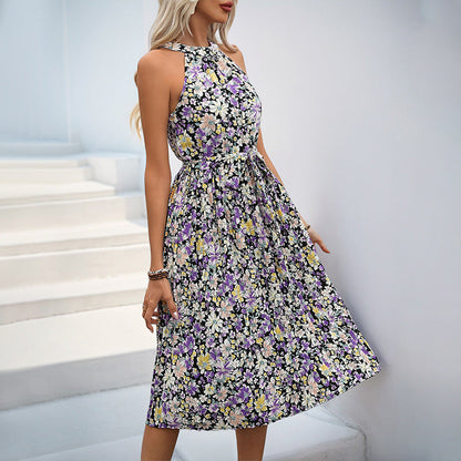 Damen Maxikleid Sommer florales Design Rüschendetails Eveloria