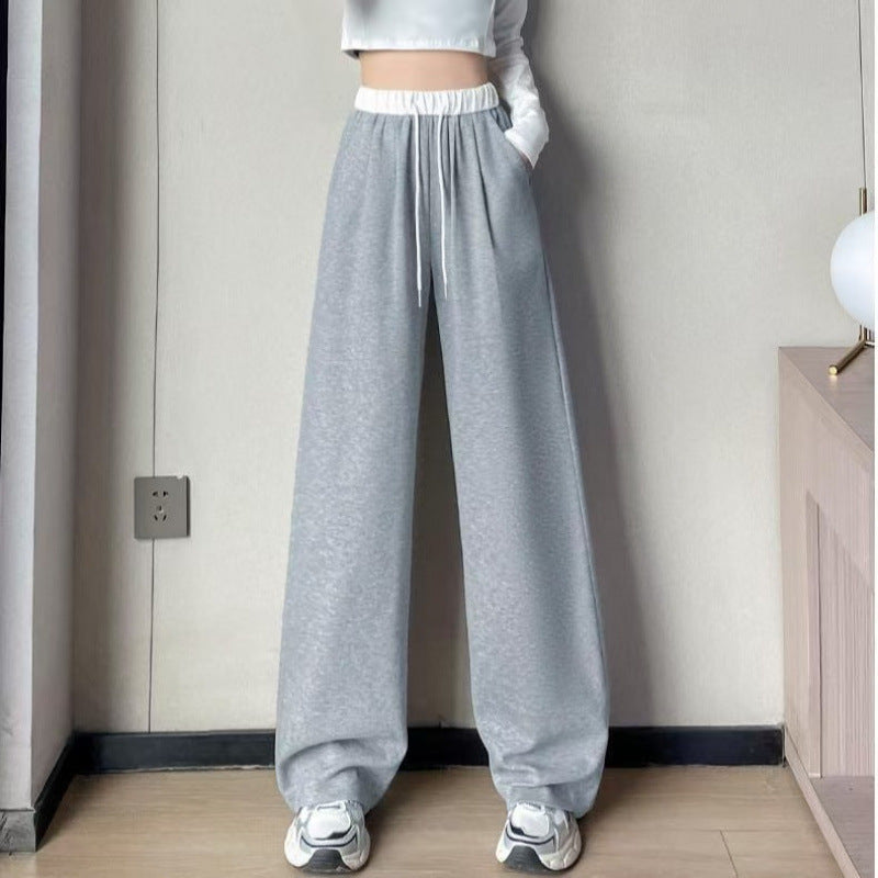 Damen Weite Hose Elastischer Bund Kordelzug Eveloria