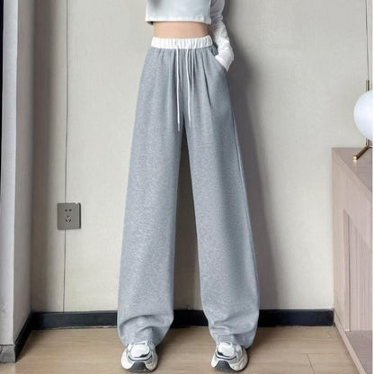 Damen Weite Hose Elastischer Bund Kordelzug Eveloria