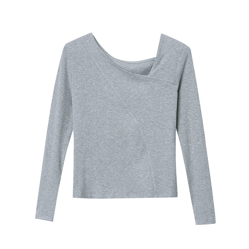 Damen Langarmshirt U-Boot-Ausschnitt Rippstruktur Eveloria