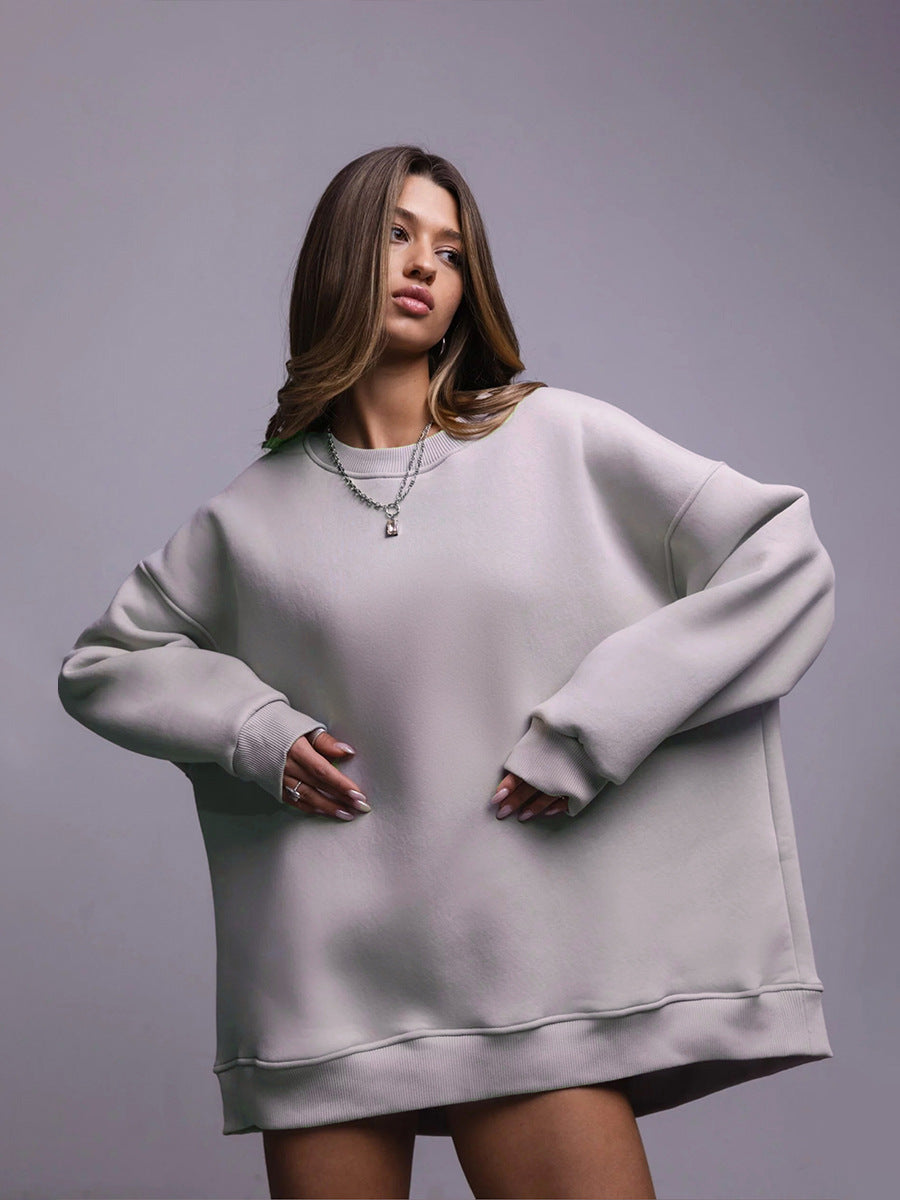 Eveloria Damen Oversized Sweatshirt Weiches Innenfutter Lässiger