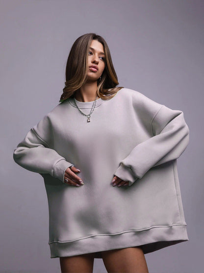 Eveloria Damen Oversized Sweatshirt Weiches Innenfutter Lässiger