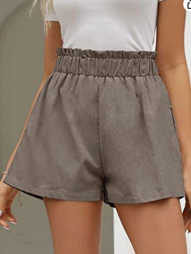 Damen Shorts Elastischer Bund Seitentaschen Eveloria