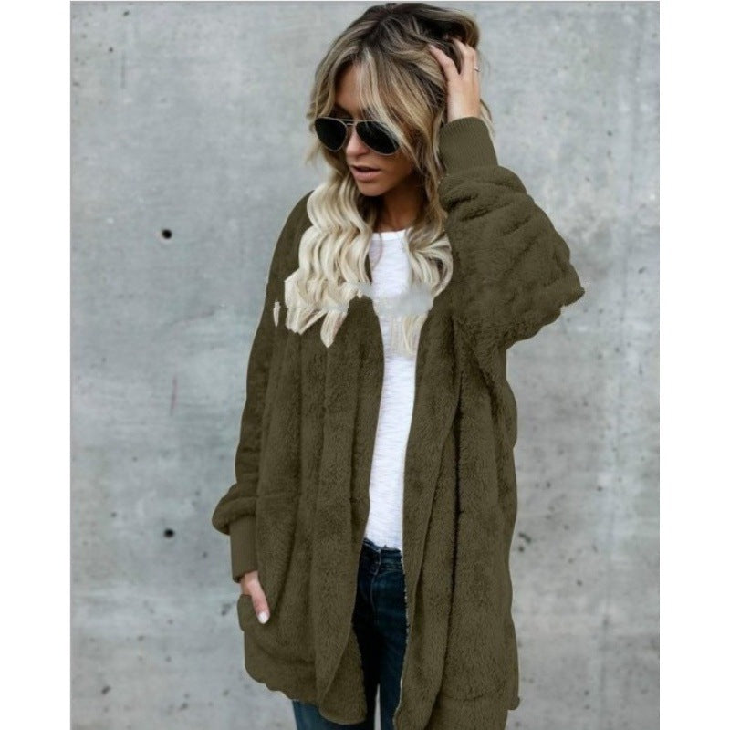 Damen Fleecejacke Weich Innenfutter Taschen Eveloria
