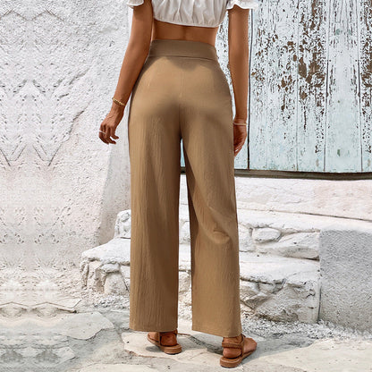 Damen Crop- mit Rüschendetails und High-Waist-Hose