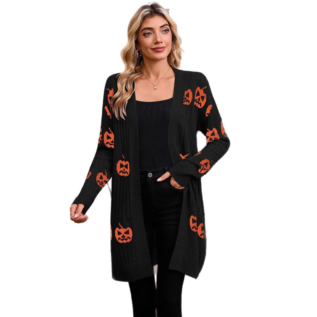 Damen Strickjacke Geistermotiv Eveloria