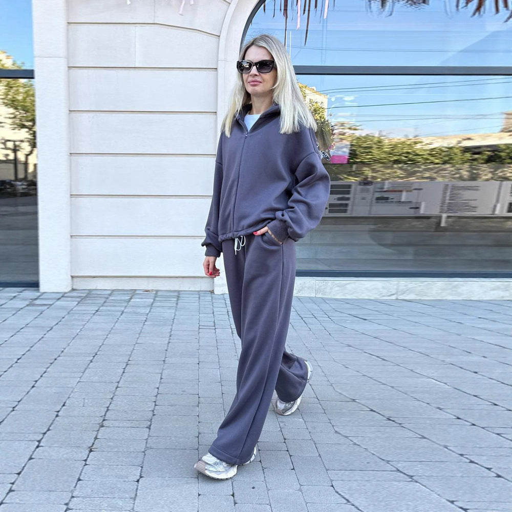 Damen Sportliches Lounge-Set Hoodie Weite Passform Eveloria
