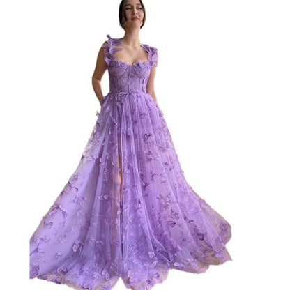 Eveloria Damen Strandkleid Chic Schlitz Brautkleid Partykleid