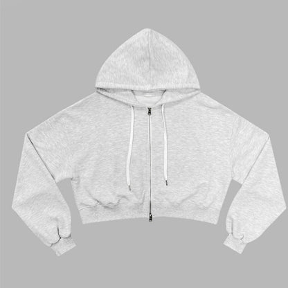 Damen Cropped Kapuzenjacke Reißverschluss Elastisch Eveloria