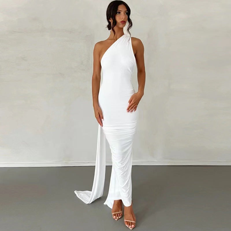 Damen Wickelkleid Asymmetrischer Saum Figurbetont Eveloria