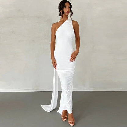 Damen Wickelkleid Asymmetrischer Saum Figurbetont Eveloria