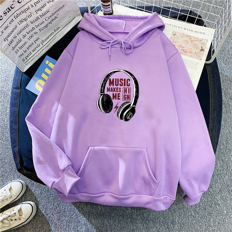 Damen Kapuzenpullover Musik-Design Eveloria