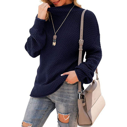 Damen Strickpullover Hohler Kragen Strukturiert Eveloria