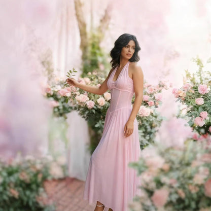 Damen Maxikleid Trägerlos Elegant Schmal