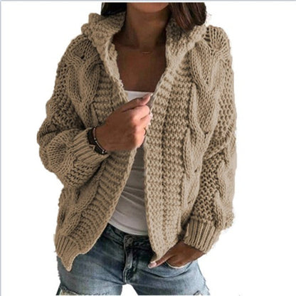 Damen Grobstrick-Cardigan mit Kapuze und tiefen Taschen Eveloria wird