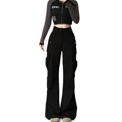 Damen Cargo-Hose Weites Bein Praktische Taschen Eveloria