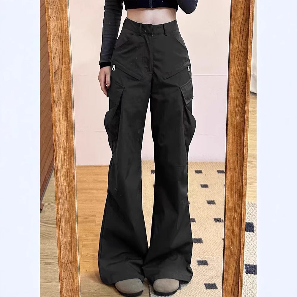 Damen Cargo-Hose Weites Bein Praktische Taschen Eveloria - Eveloria