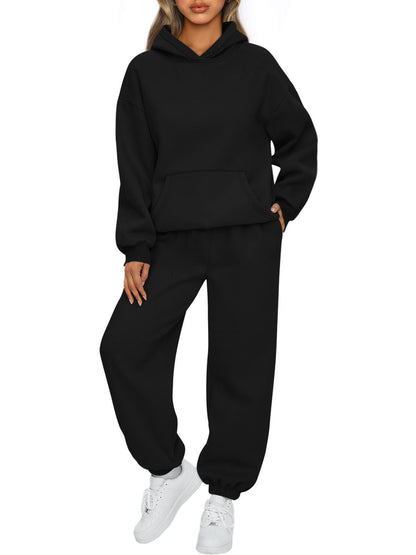 Damen Sportanzug Hoodie Jogginghosen Baumwolle Beige