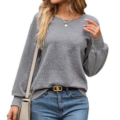 Damen Pullover Strukturiertes Waffelmuster Eveloria