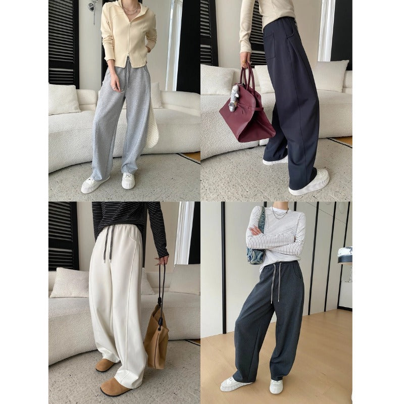 Damen Sweatpants Hohes Bund Weites Bein Eveloria