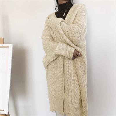 Damen Strickjacke Zopfmuster Weit Schnitt Eveloria