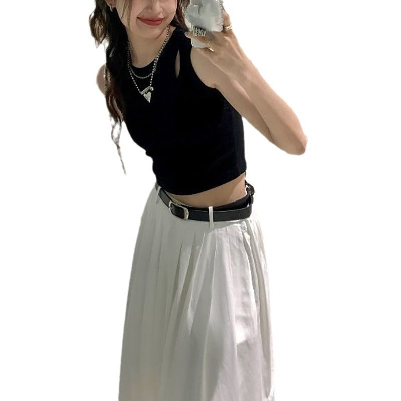 Damen Crop- Elastisch Asymmetrisch Eveloria