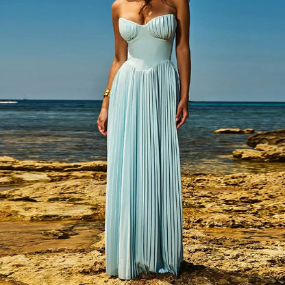 Damen Abendkleid Plissiert Eveloria Eleganz