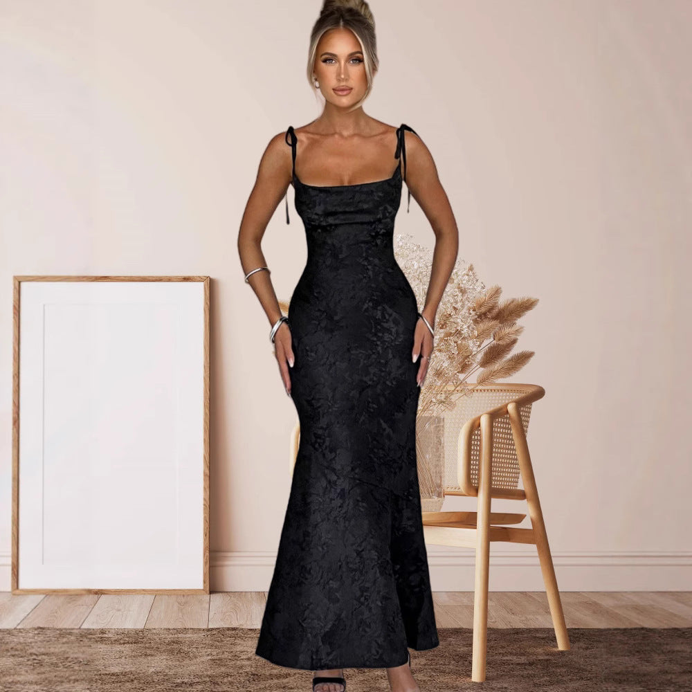 Damen Abendkleid Floralmuster Verstellbare Träger Eveloria