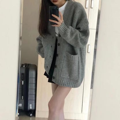 Damen Strickjacke Kuschelig Mit Großen Taschen Eveloria