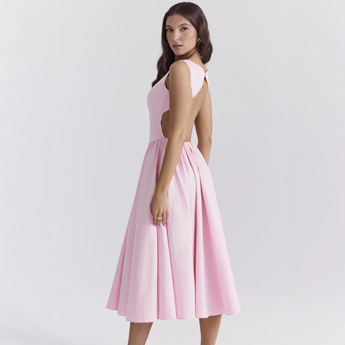 Damen Midi-Kleid Eveloria Elegant Ausgefallener Schnitt