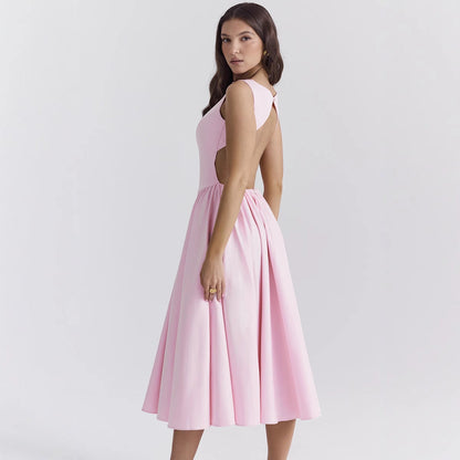 Damen Midi-Kleid Eveloria Elegant Ausgefallener Schnitt