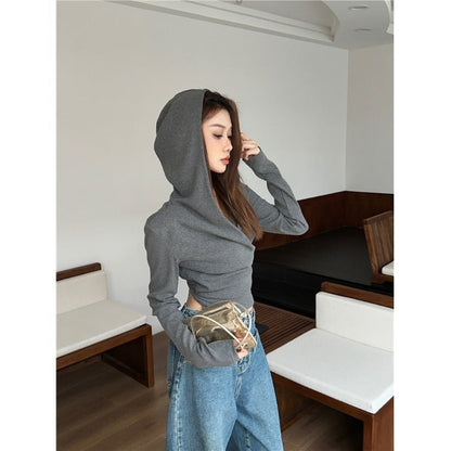 Damen Langarm Crop Hoodie Eveloria