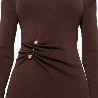 Damen Wickelkleid Raffungen Elegantes Design Eveloria