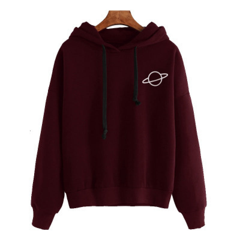 Damen Kapuzenpullover Kängurutasche Planeten-Design Eveloria