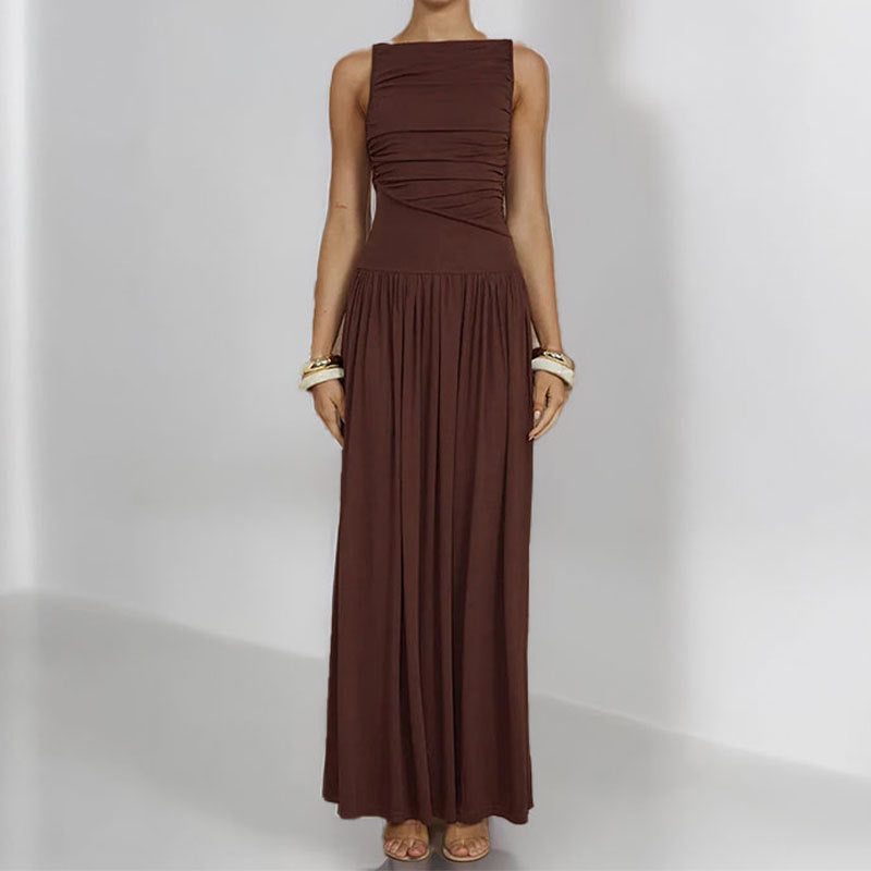 Damen Maxikleid Raffiniertes Raffung Design Eveloria