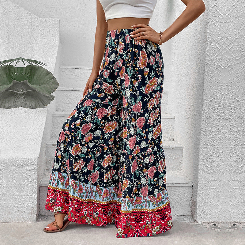 Damen Maxirock Floralmuster Ausgestellter Schnitt Eveloria