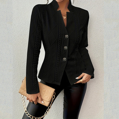 Damen Strickjacke Knopfverschluss Eveloria