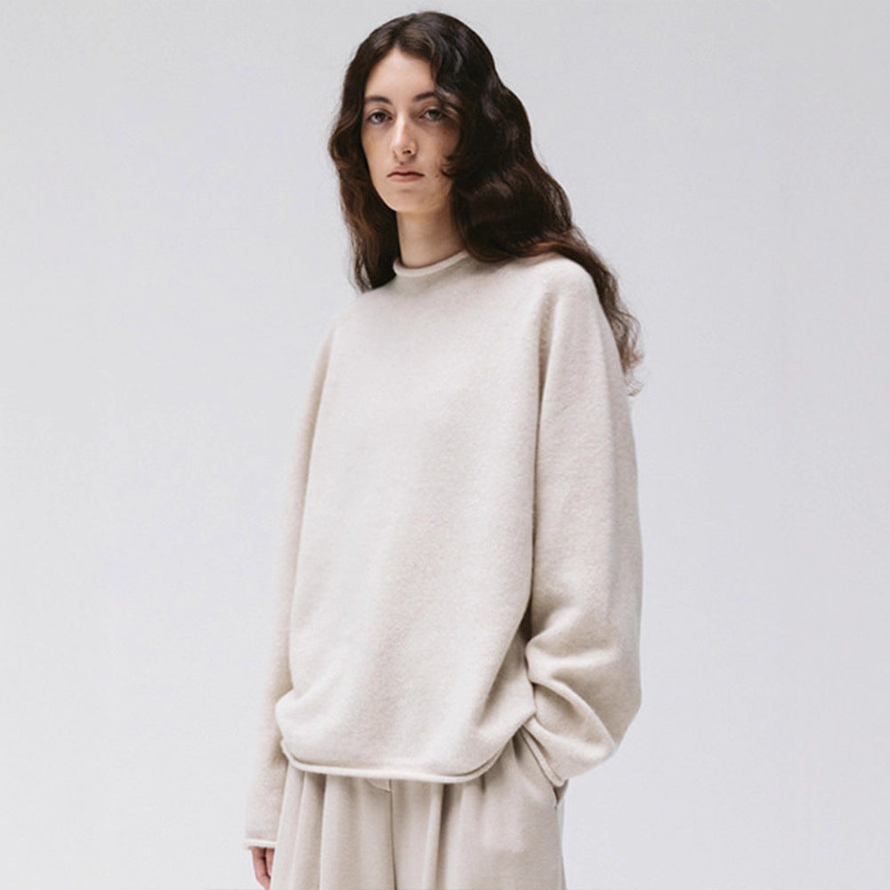 Damen Strickpullover Hochgeschnitten Komfortabel Eveloria