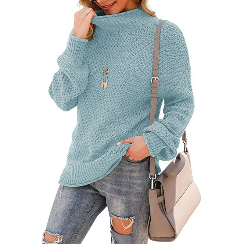 Damen Strickpullover Hohler Kragen Strukturiert Eveloria