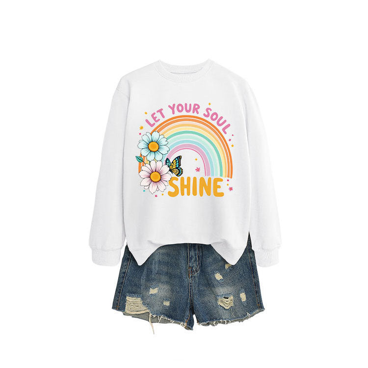 Damen Sweatshirt Bunt Florales Grafikdesign Eveloria
