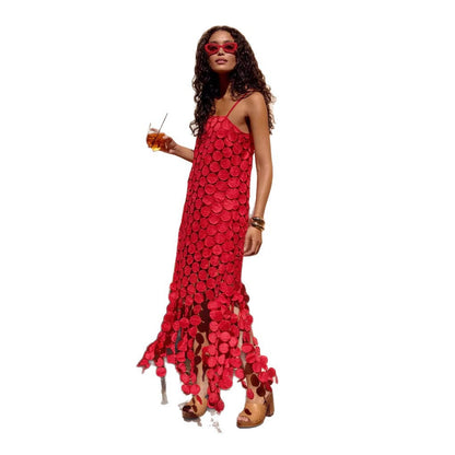 Damen Maxikleid Kreiselement Schwingender Schnitt Eveloria