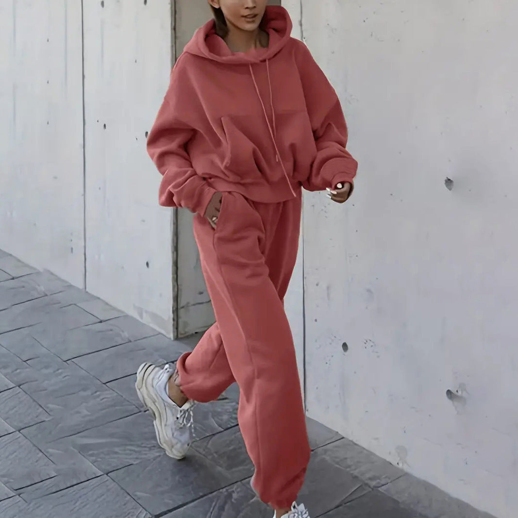Damen Fleece-Jumpsuit mit Kapuze Elastisch Oversized Eveloria