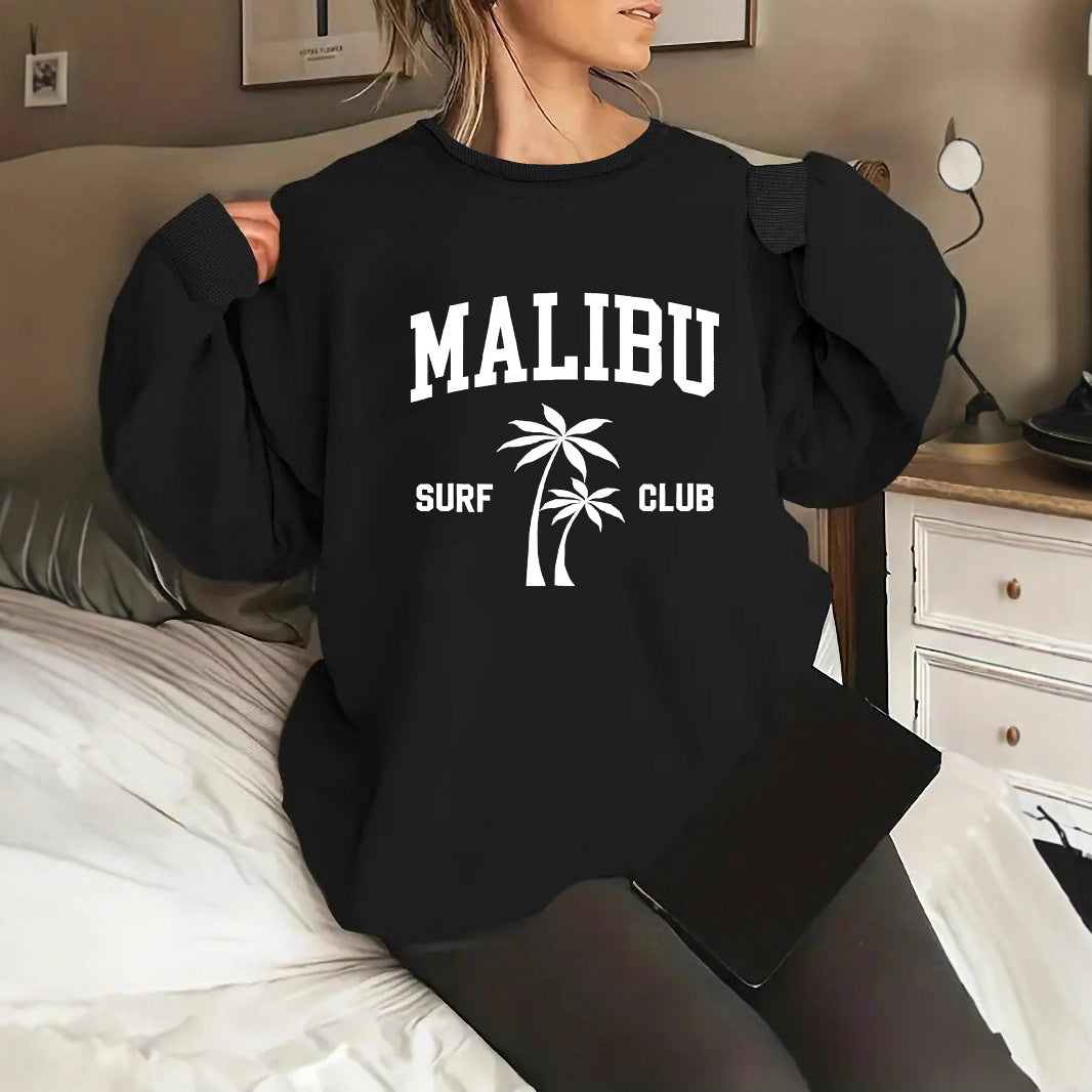 Damen Sweatshirt Surf-Club-Aufdruck Eveloria