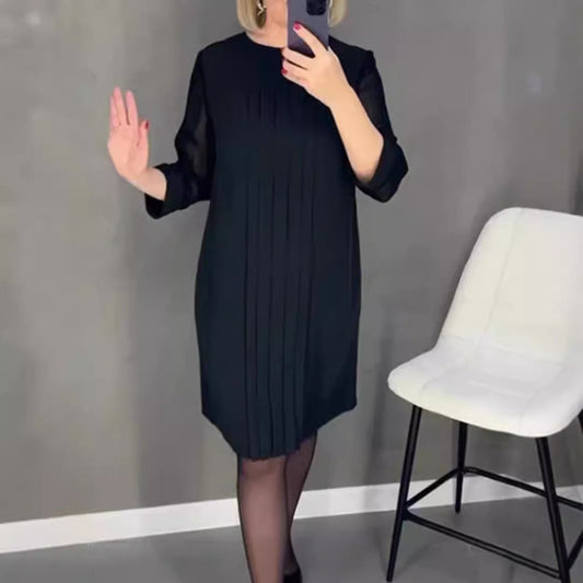 Damen Rüschenkleid transparente Ärmel Eveloria - Eveloria