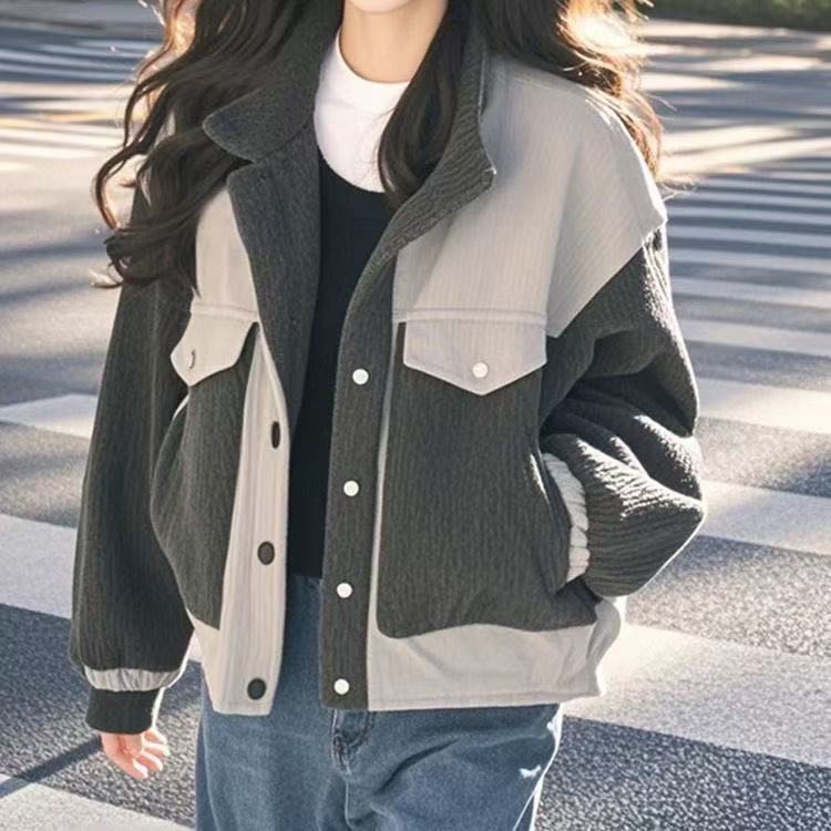 Damen Fleecejacke Oversized Strukturiert Anthrazit