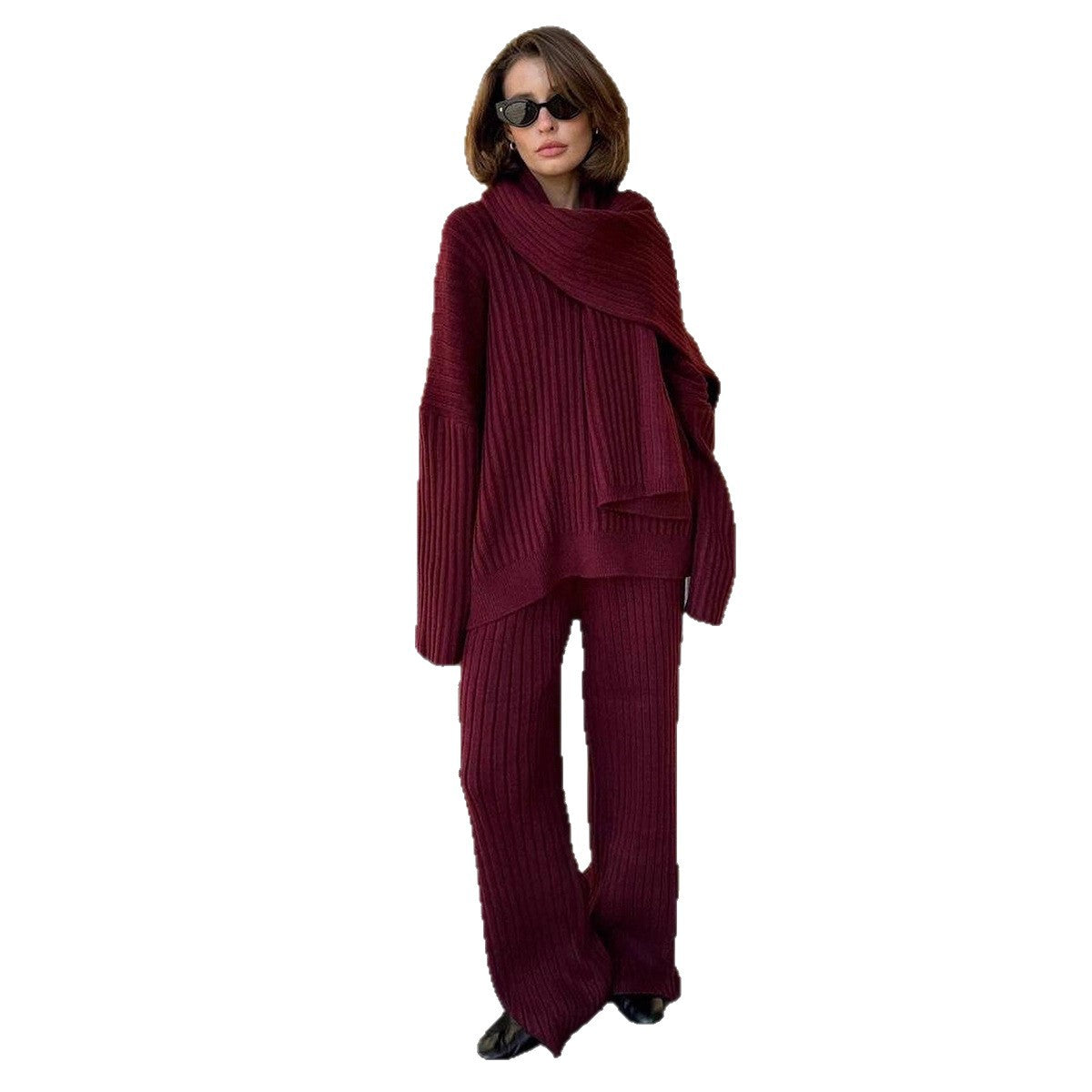Damen Strickanzug Weites Design Elegantes Eveloria