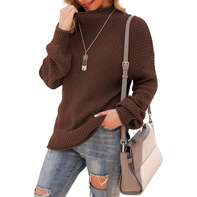 Damen Strickpullover Hohler Kragen Strukturiert Eveloria